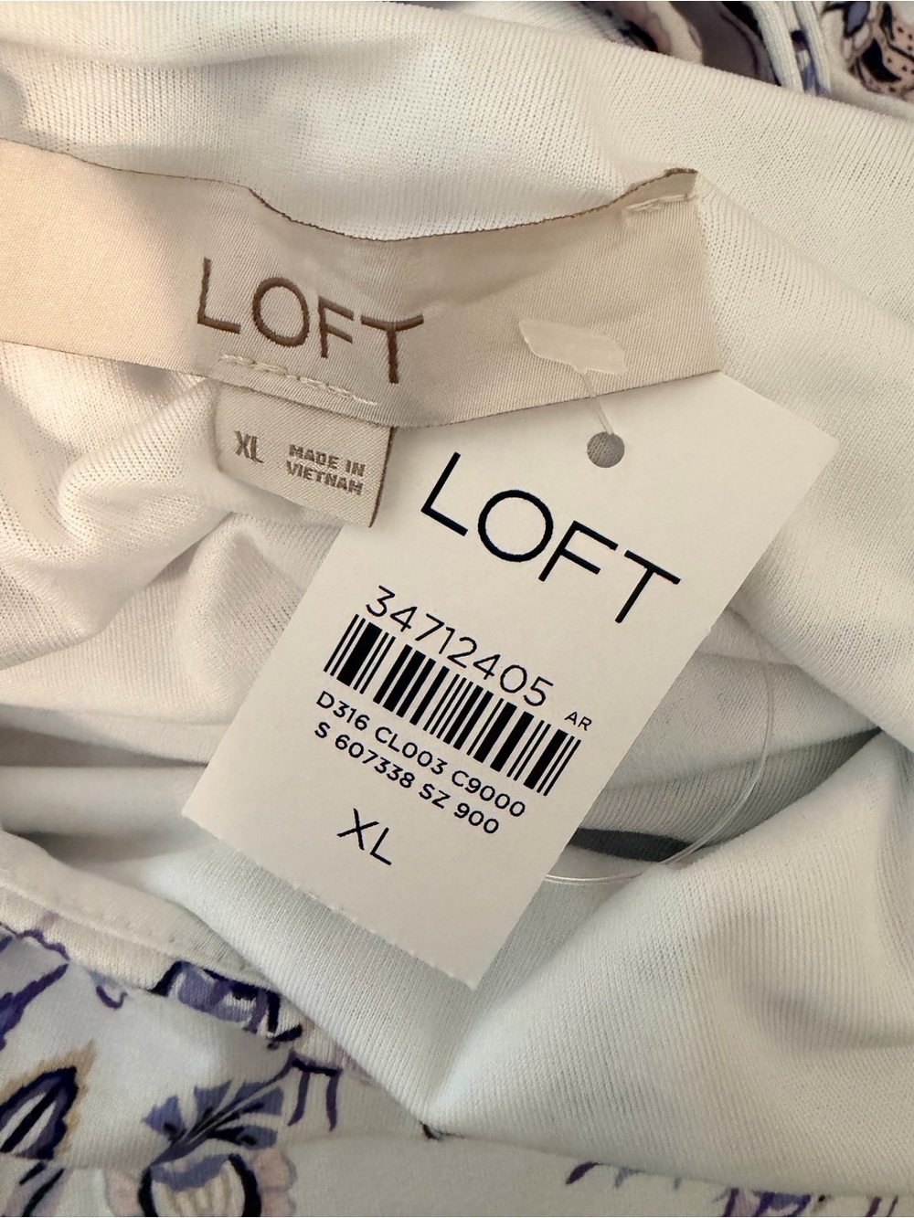 LOFT White and Blue Floral Belted Tank Dress - Picture 5 of 6